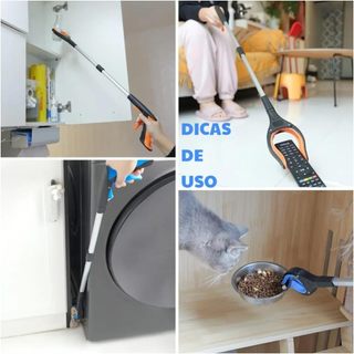 Braço Pegador De Objetos Dobrável Extensor Catador Lixo Magnética Imã para idoso e deficiente