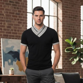 Camiseta Masculina Lisa Casual Manga Curta De Malha