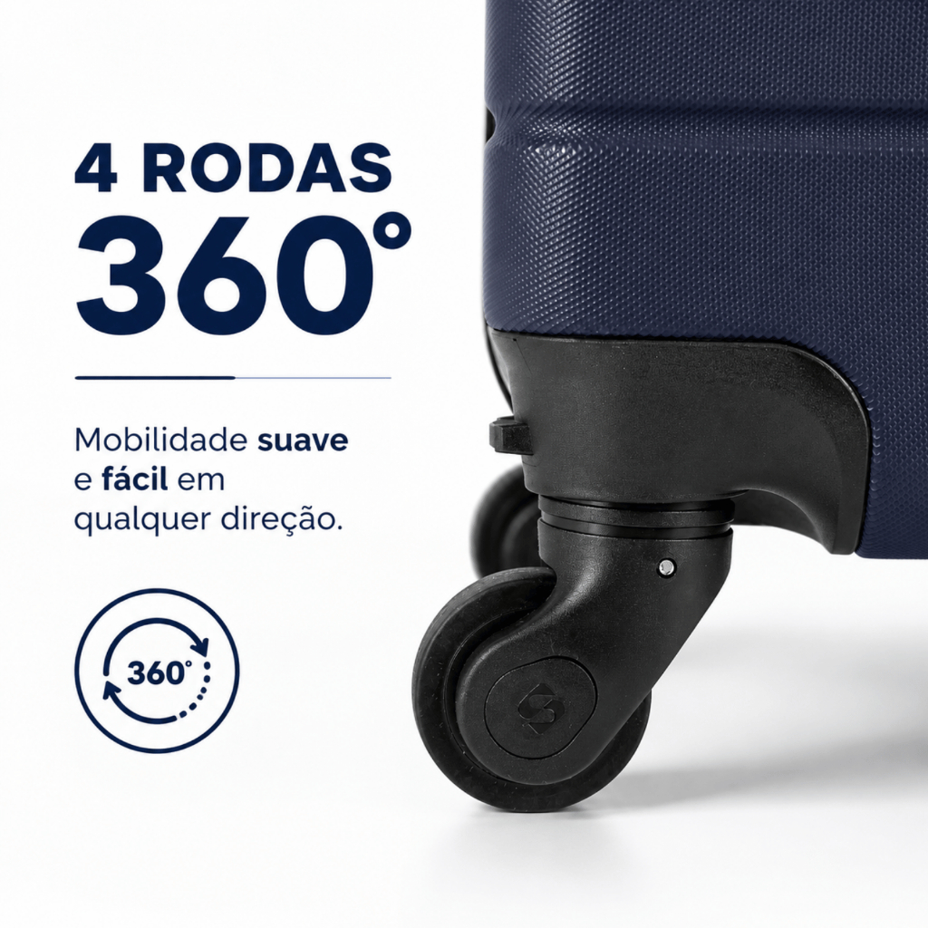 Mala de Viagem 23kg SESTINI, Original, Padrão ANAC p/ Despachar Super Resistente e Espaçosa — imagem 2 de 2