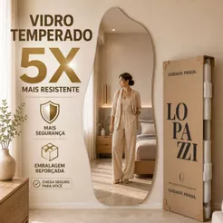 Espelho Rocco Orgânico Grande 150cm x 60cm 170cm x 70cm Decorativo Corpo Inteiro de Chão Quarto Sala Salão hall