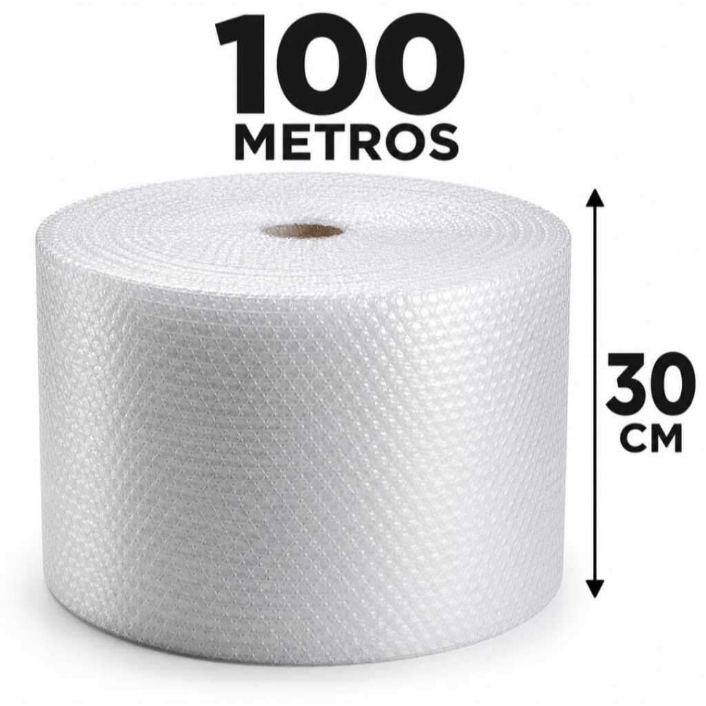 Plástico Bolha 30cm x 100m para  E-commerce, Proteção para Envio, Mudanças e Embalagens ENVIO IMEDIATO