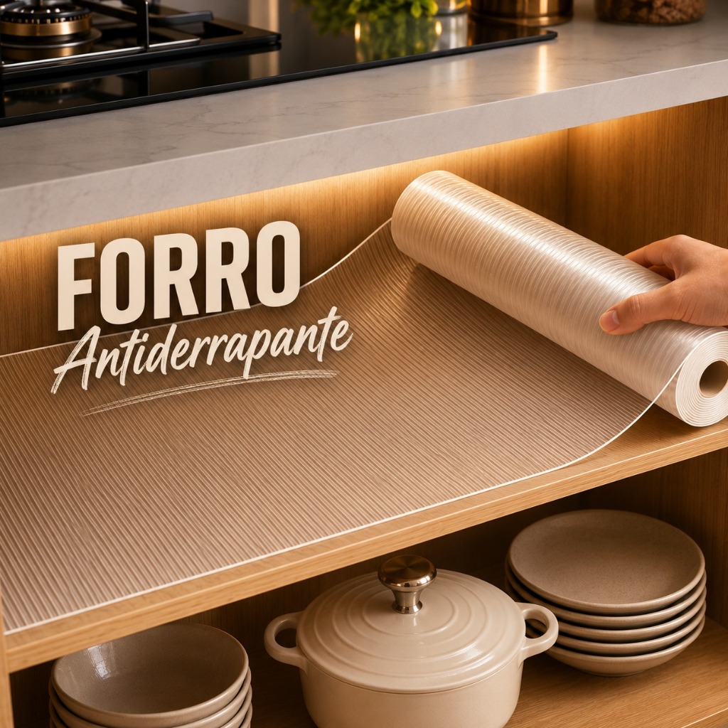 Kit Forro Para Gaveta Antiderrapante Geladeira E Guarda Roupas- Transparente Evita Deslizamento em Superfícies