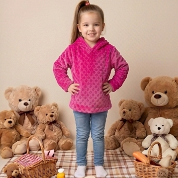 blusa casaco infantil capuz peluciado