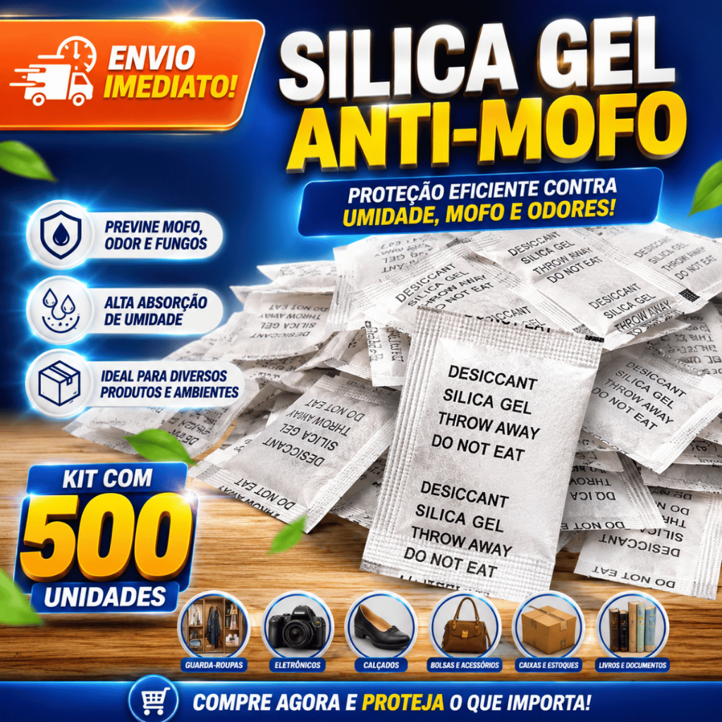 Kit 500 Sache Anti-Mofo Sílica Gel 1G Desumidificador Anti