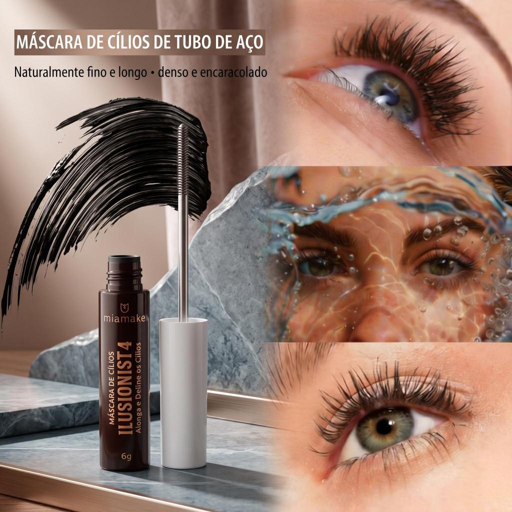 Máscara de Cílios à Prova dÁgua – Volume, Alongamento e Curvatura Natural, Longa Duração
