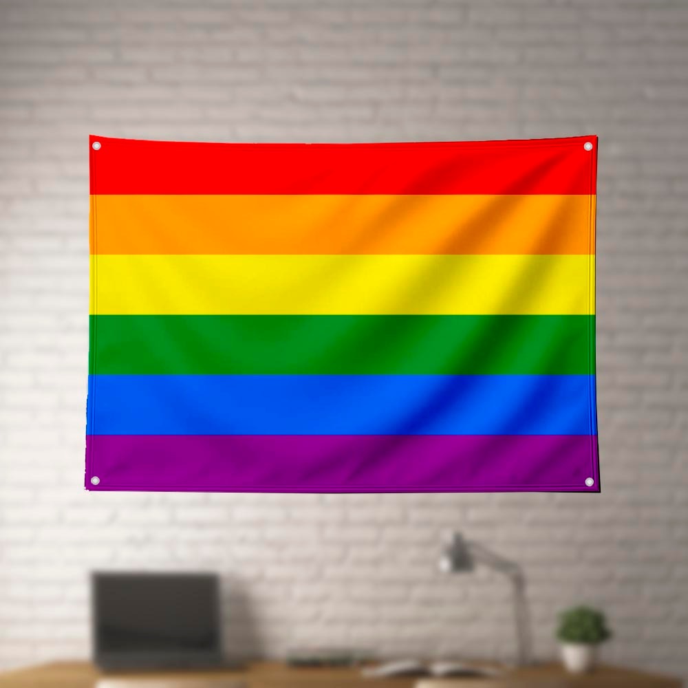 Bandeira Lgbt Orgulho Diversidade 65x45cm Com 4 Ilhoses