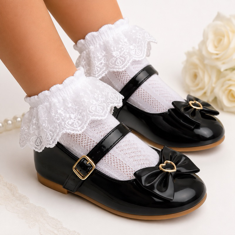 Meia Babado Feminina Infantil Batizado - Princesa-Fofa