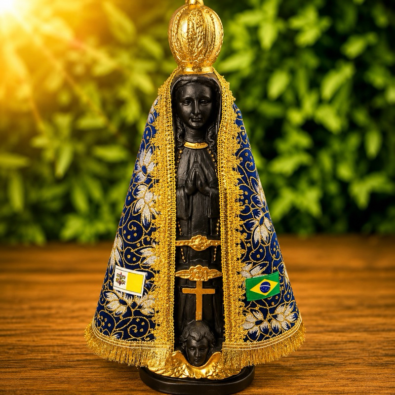 Imagem De Nossa Senhora Aparecida 40cm Com Manto De Veludo