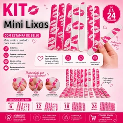 Kit mini lixas estampas de beijos