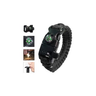 Pulseira Paracord Sobrevivência Bússola Pederneira Militar