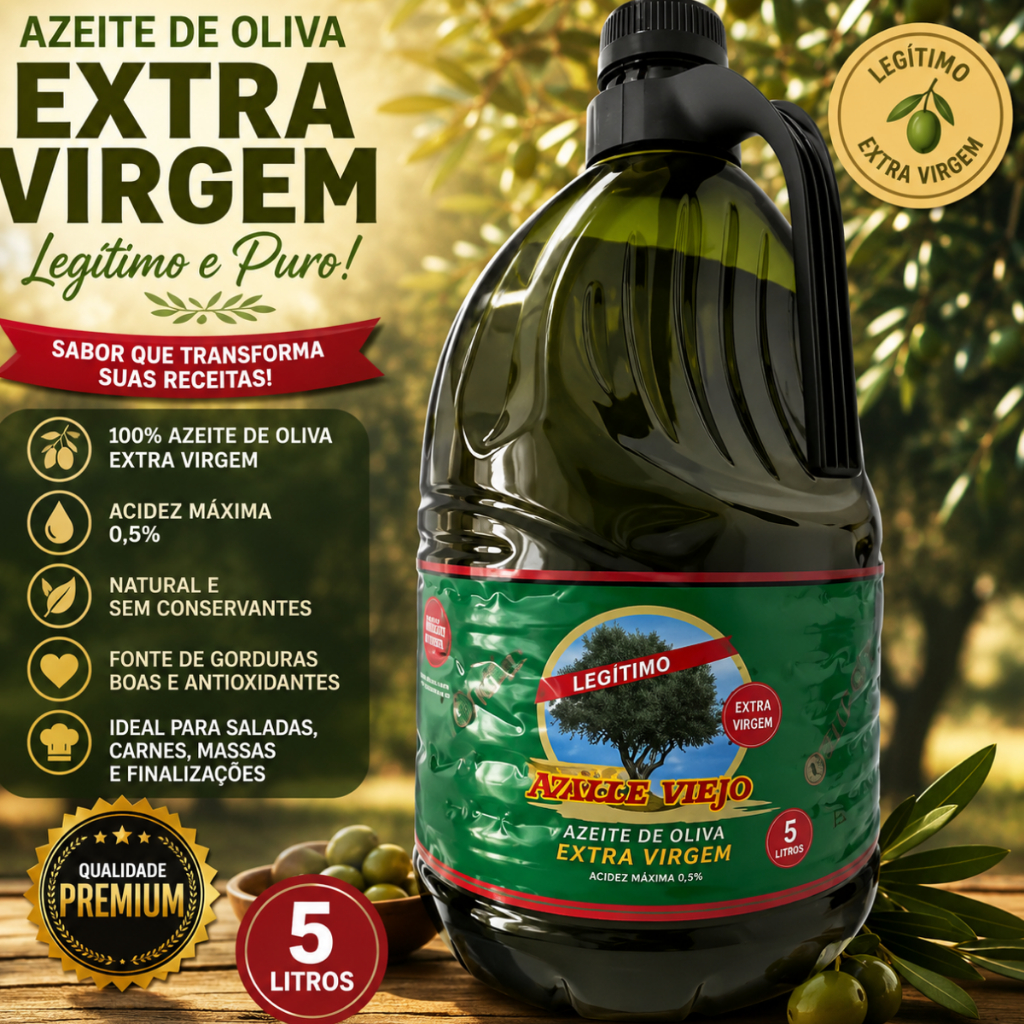 Azeite Argentino Extra Virgem 5 Litros Original Azeite de Oliva Premium Galão Para Cozinha