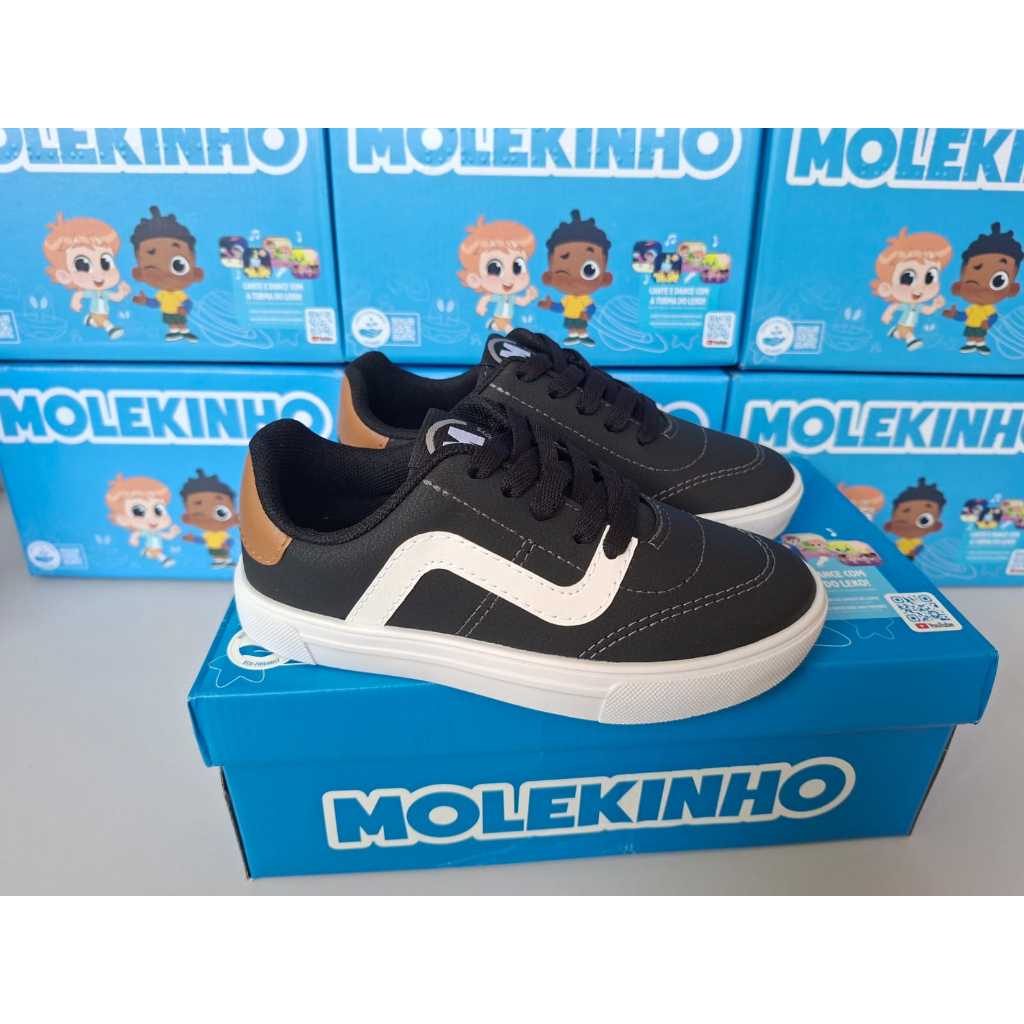 Tênis Infantil Molekinho Estilo Skate  Com Cadarço E Solado De Borracha