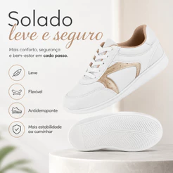 Tênis Feminino Modare Ultraconforto Casual com Cadarço Leve Macio Confortável Para Trabalho Passeio Dia a Dia