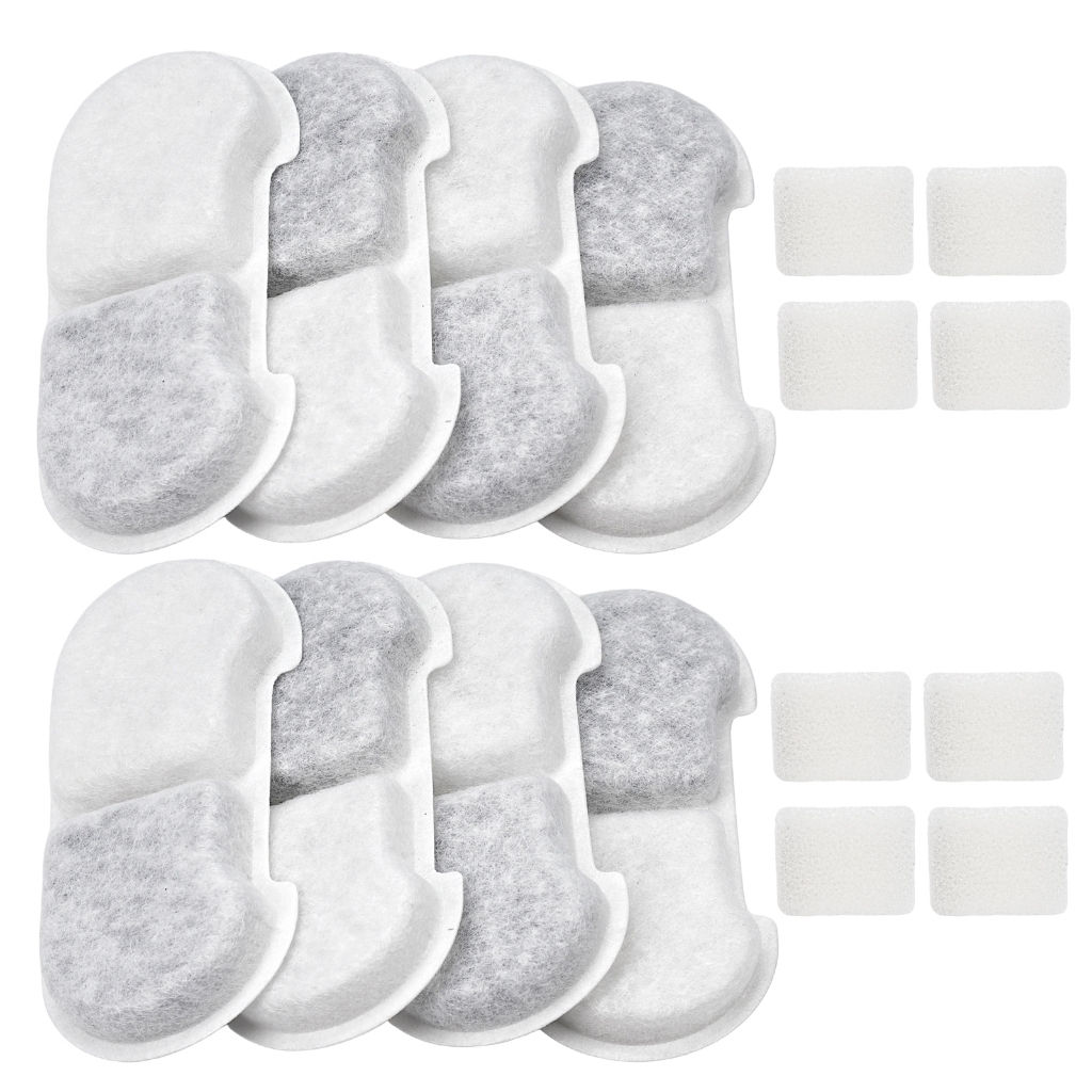 Mstail Kit com 16 filtros de reposição para bebedouro de animais de estimação, ideal para gatos.
