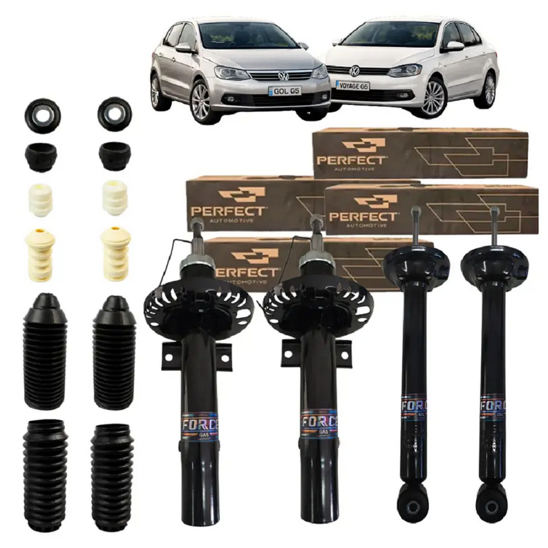 Kit 4 Amortecedor C/ Kit Gol Voyage G5 G6 G7 Perfect
