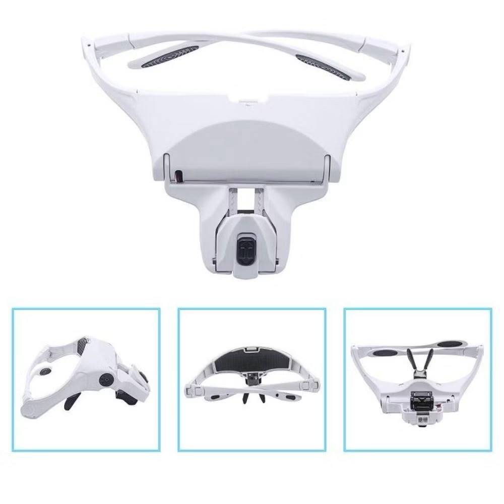 Lupa de Cabeça Profissional com 5 Lentes de Aumento Óculos para Estética, Eletrônica, Artesanato e Precisão