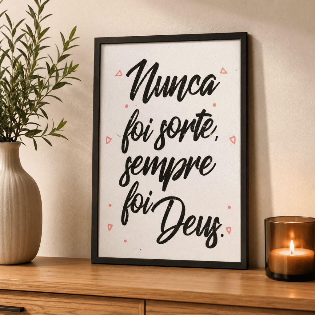 Quadro Decorativo Placa Em MDF Frase Religiosa Motivacional Para Sala Quarto
