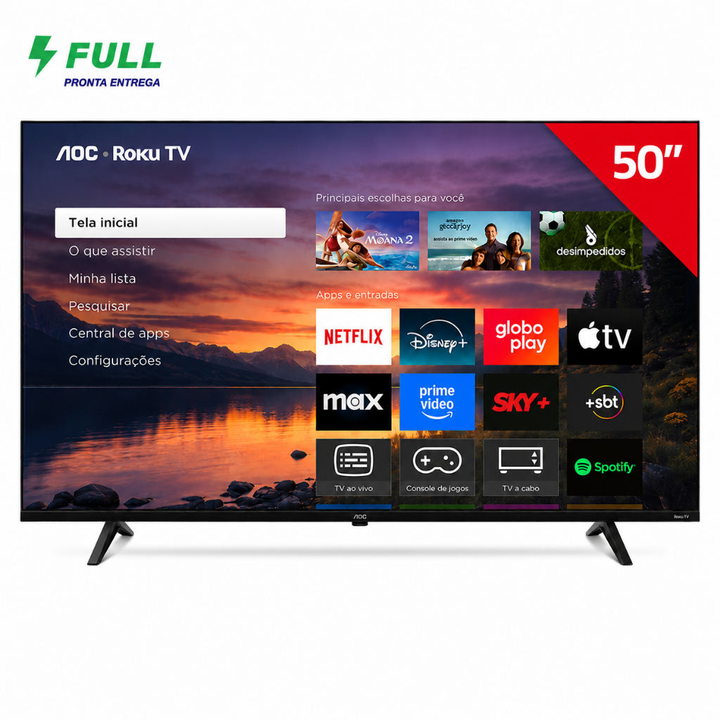 Smart TV AOC Roku TV 50” 4K UHD DLED Wi-Fi HDR 50U7045/78
