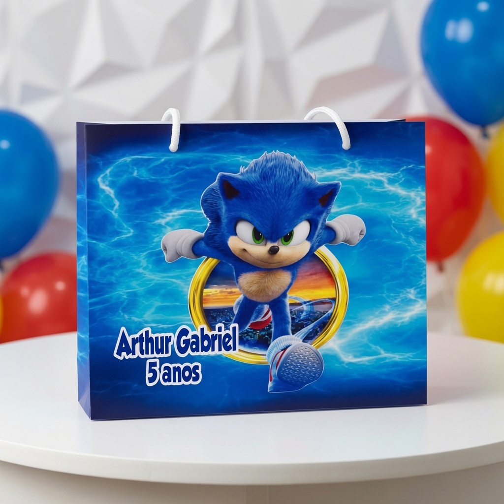 SACOLINHA SONIC G PERSONALIZADA / LEMBRANCINHA DE FESTA/ANIVERSARIO
