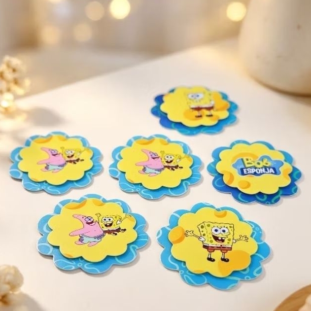 Aplique 3D Escalope Bob Esponja - Personalizado - Lembrancinha - Festa infantil - Aniversário