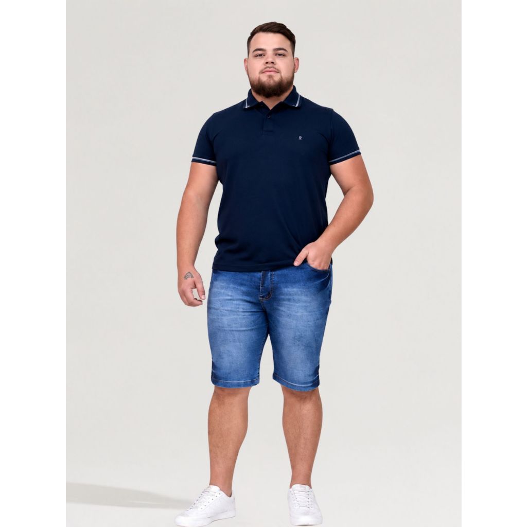 Bermuda Jeans Masculina Plus Size Conforto Elastano Direto da Fábrica