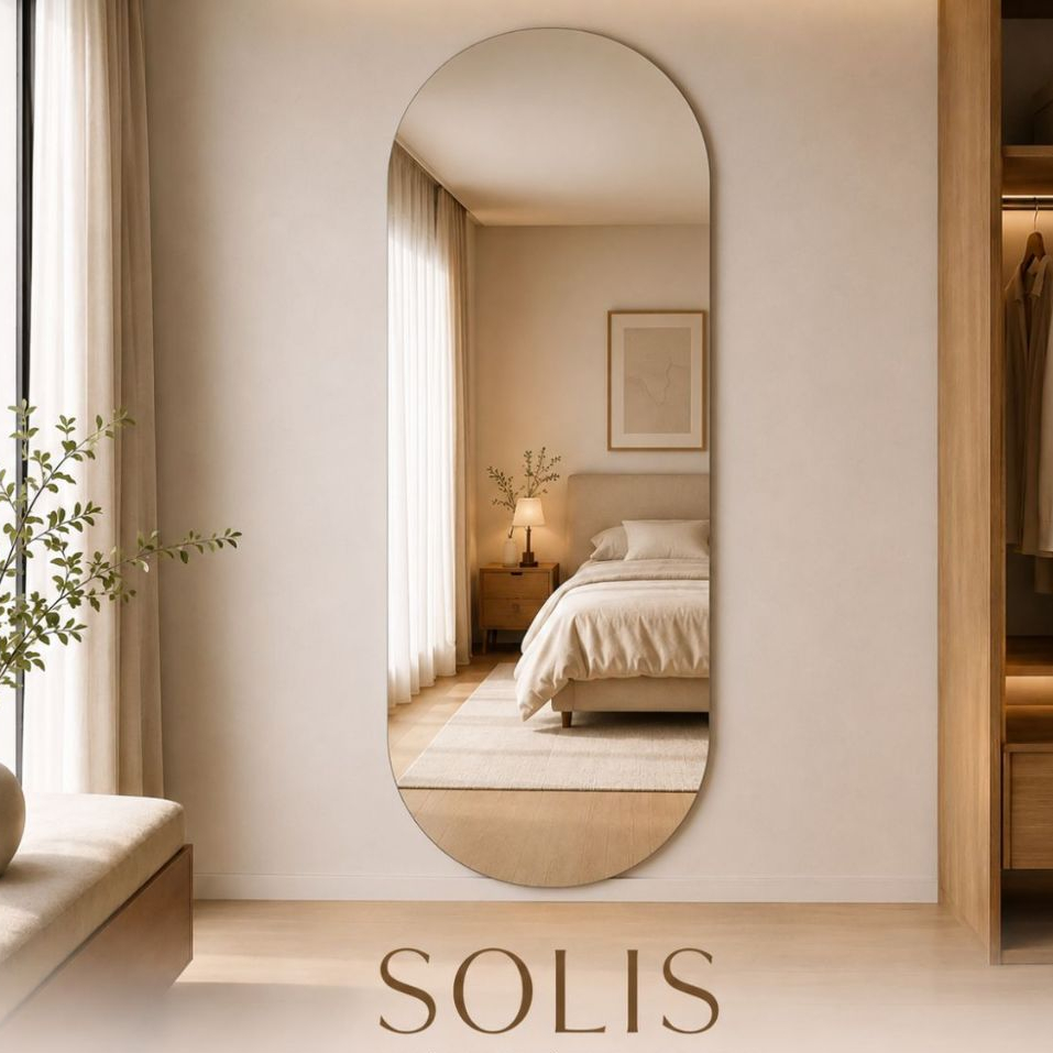 Espelho Lopazzi Oval Grande 150cm Solis Corpo Inteiro Para Closet e Salão de Bel
