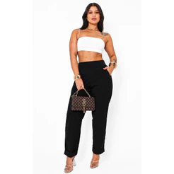Calça de Linho Pantacourt Feminina Cintura Alta com Elástico Corte Reto Pantacur Leve e Fresca para Verão Look Casual