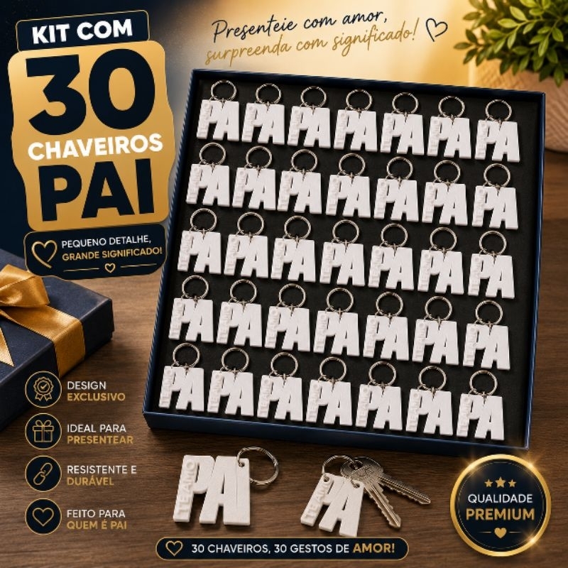 kit chaveiro frase te amo pai, ideal para dia dos pais, presentes e lembrancinhas material em pla