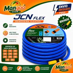 Mangueira de Jardim Reforçada Flexível Lisa com Engate Rápido, Conector e Bico 5 a 50 Metros JCN FLEX