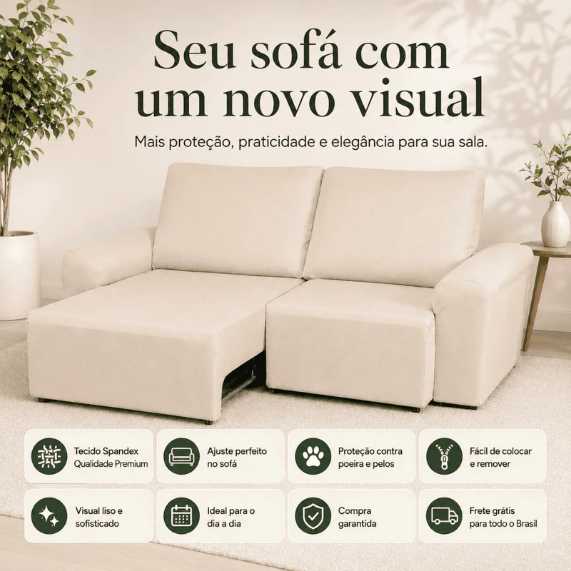 Capa de Sofá Retrátil 2 Lugares em Spandex — foto 5
