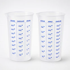Kit 2 Copos Medidor 500ml Dosador Receitas Cozinha