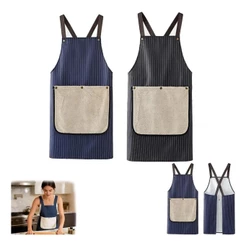 Avental Com Bolsos Feminino E Masculino Design Cruzado Impermeável Alta Qualidade preto, azul e Rosa