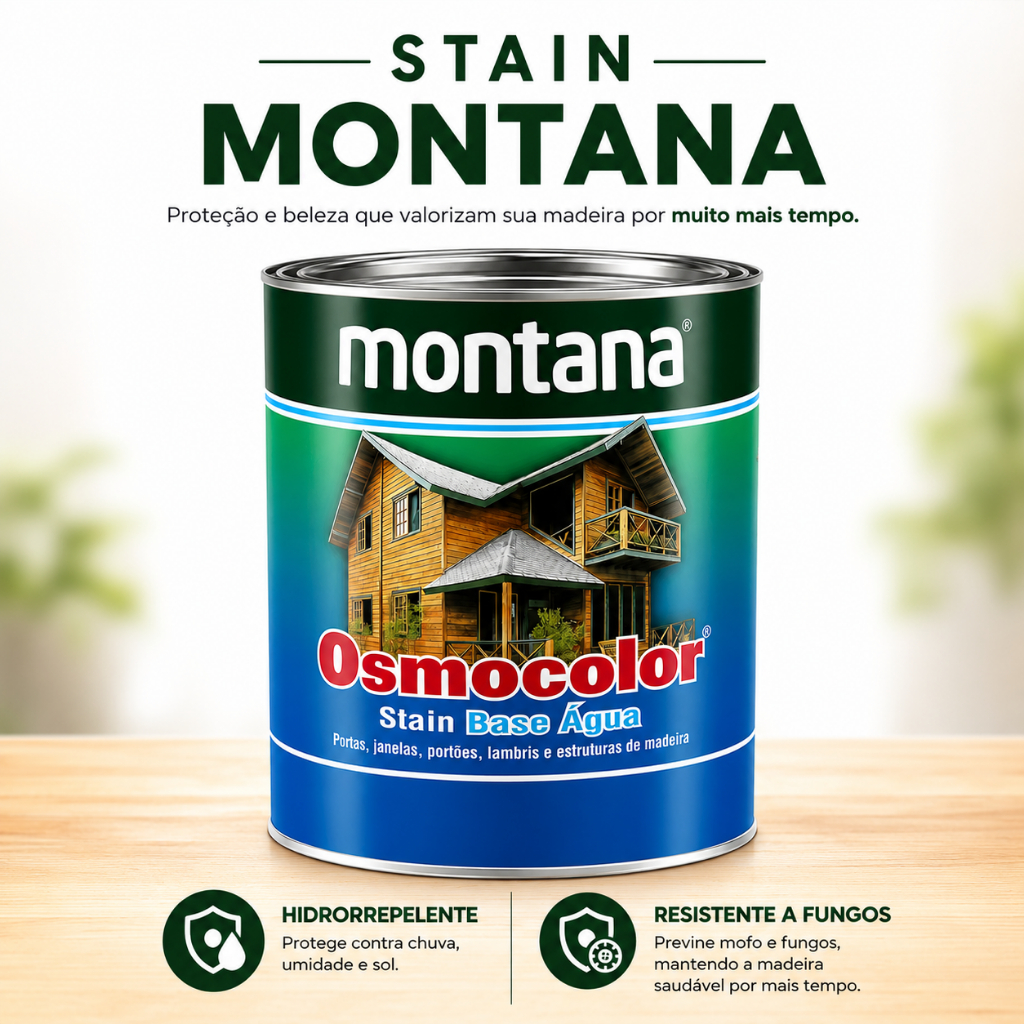 Verniz Stain Montana Para Madeira Verniz Impregnante Verniz Acetinado Verniz Premium Montana 900ml