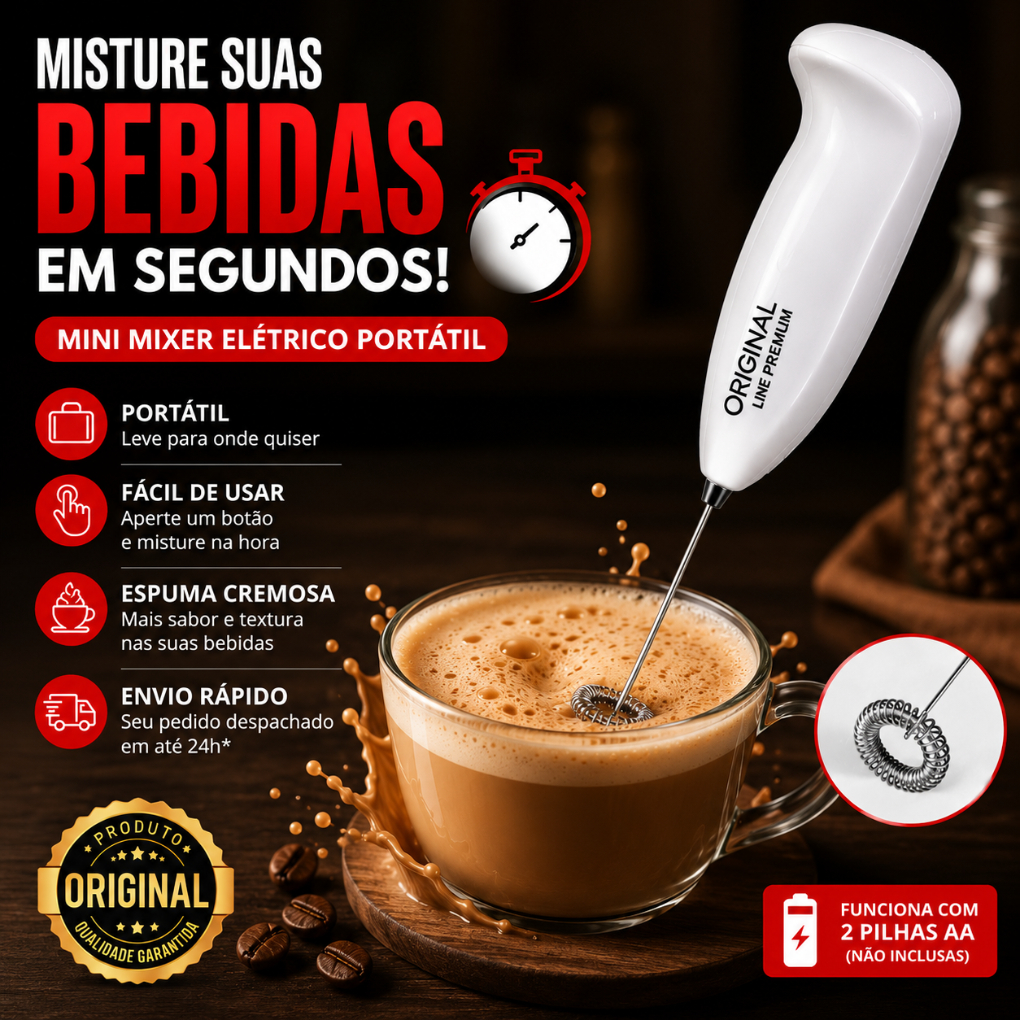 Mini Mixer Elétrico Portátil para Café Cappuccino Leite Ovos Shake Drink Espumador Misturador de Bebidas Original