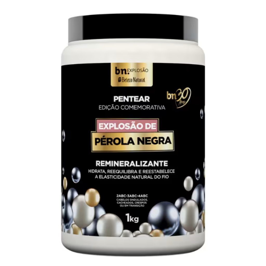 Beleza Natural Explosão de Pérola Negra Creme de Pentear 1kg Hídrata Elasticidade