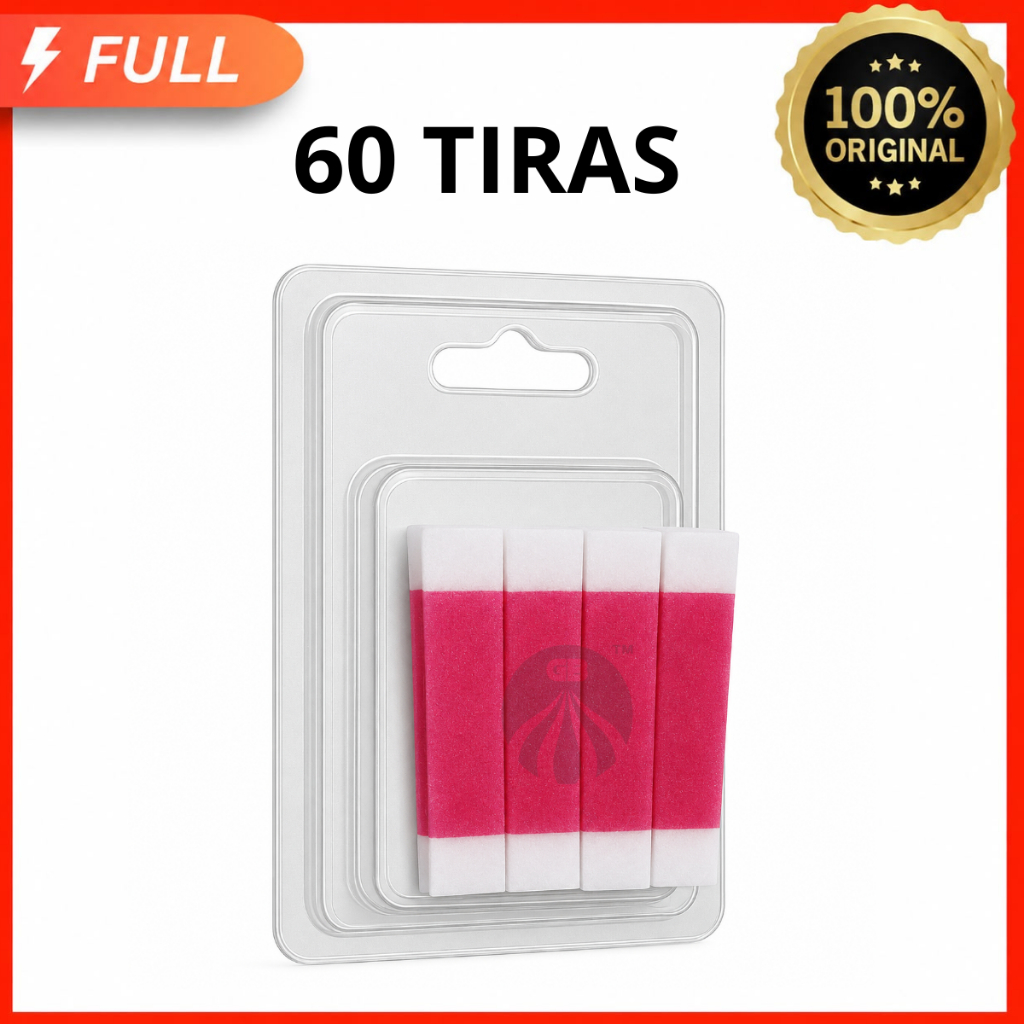Brow Easy Tiras de Cera Depilatória Facial Tutti Frutti 60 Unidades Para Sobrancelhas e Buço — Prontas para Uso