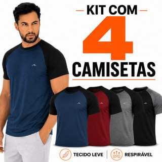 Kit 4 Camisetas Masculinas Dry Fit Premium Malha Fria Camisa Básica Lisa Academia Esporte Treino
