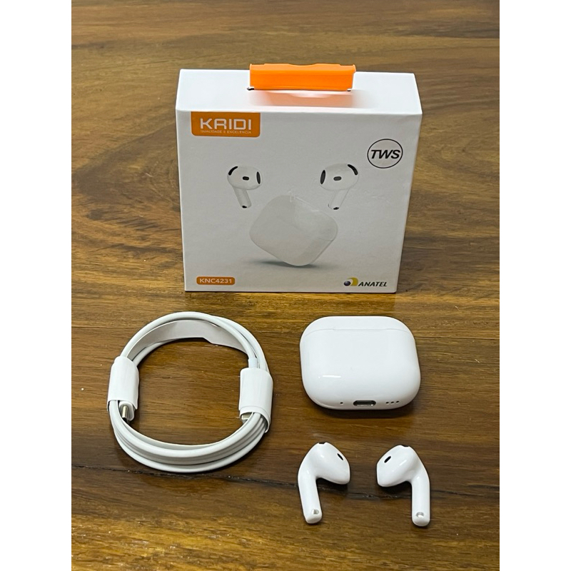 Fone de Ouvido Sem Fio Bluetooth TWS Kaidi KNC-4231 - Áudio Potente, Conexão Estável, Design Ergonômico - Branco