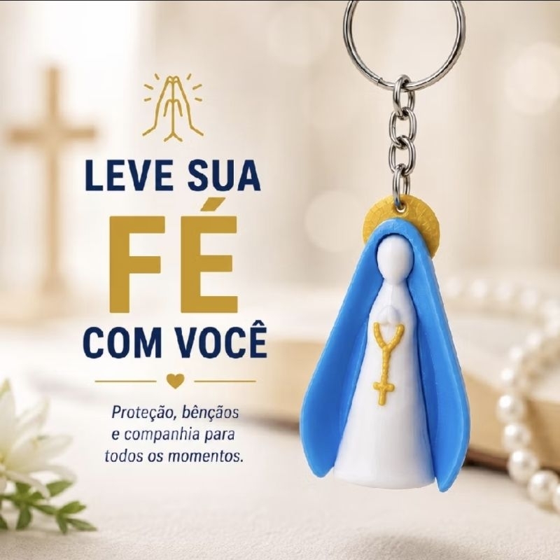 Chaveiro Nossa Senhora Aparecida em  | Lembrancinha Religiosa | Presente Católico | Mini Imagem