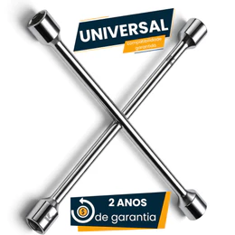 Chave De Roda Cruz Universal 17x19x21x23 em Aço Resistente com Compatível Todos Veículos Nacionais