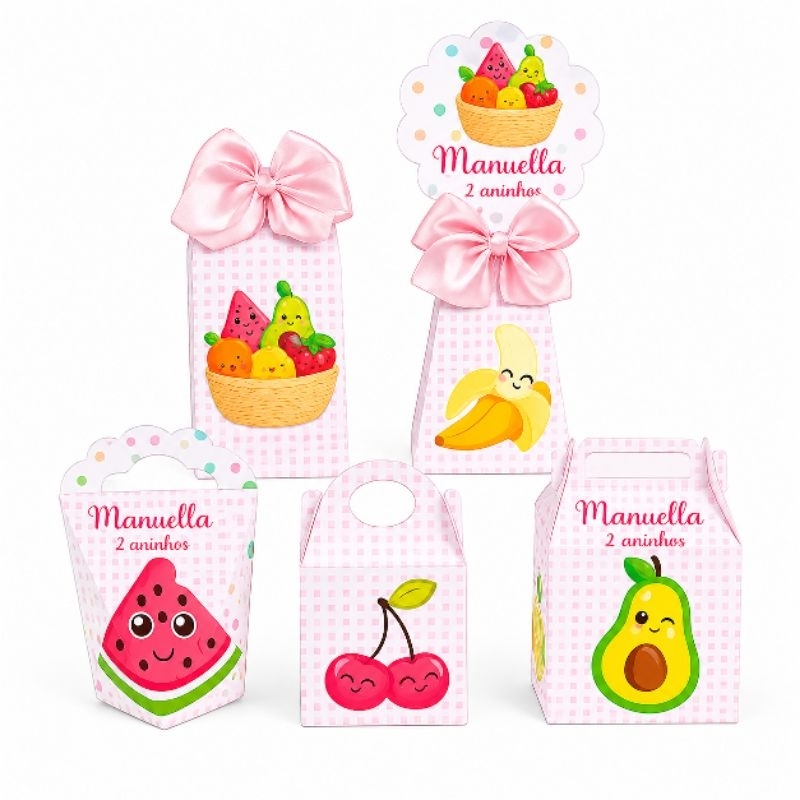 Kit Caixinhas personalizadas lembrancinhas Frutinhas Decoração para festa de aniversário