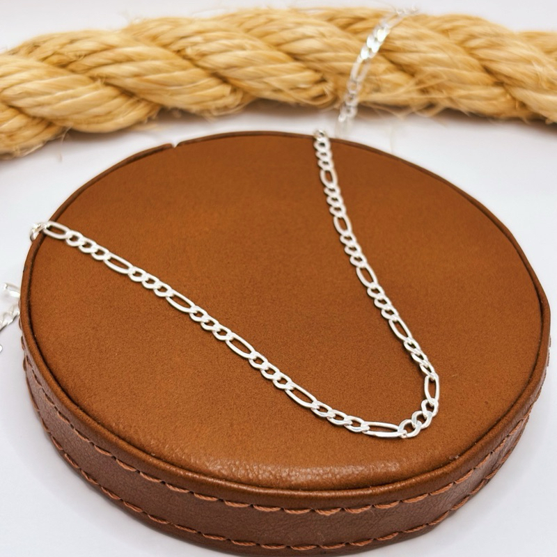 Corrente Masculina 60cm Prata 925 Elos Três e Um 3mm · foto 2