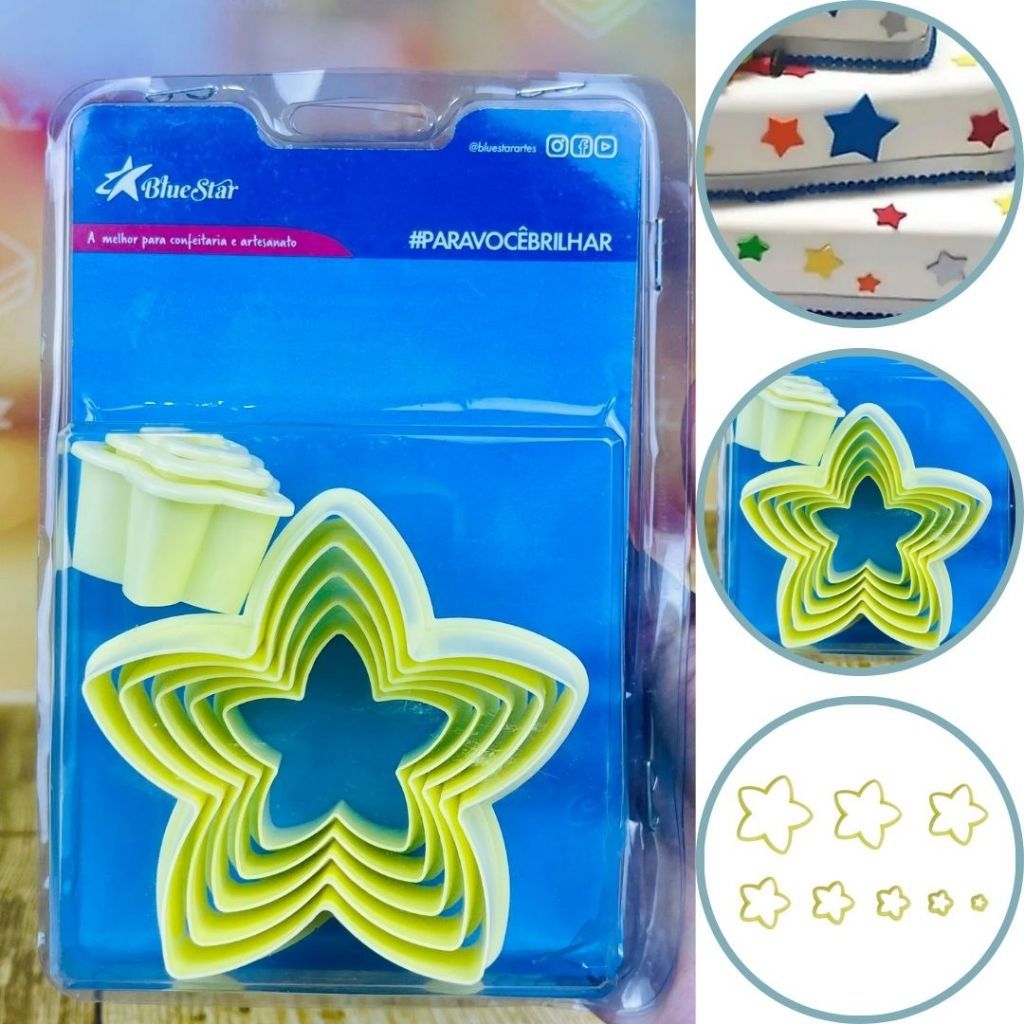 KIT CORTADOR ESTRELA -8 PEÇAS (BLUE STAR)(CHOCO)
