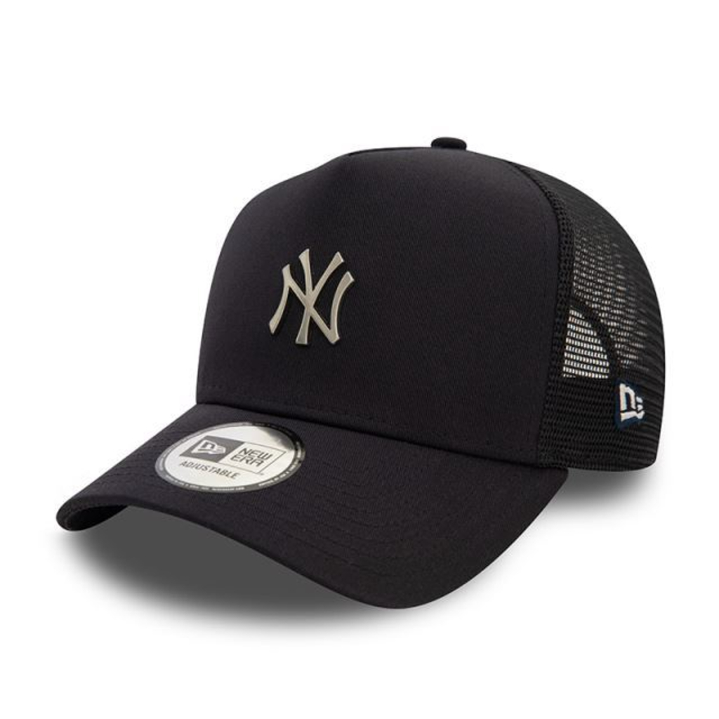 BONÉ NEW ERA 9FORTY A-FRAME TRUCKER NEW YORK YANKEES MLB AZUL MARINHO — METALLIC