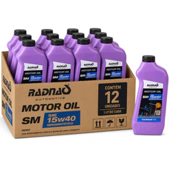 Kit 12L Óleo De Motor 15W40 API SM Semissintético Radnaq 1 Litro