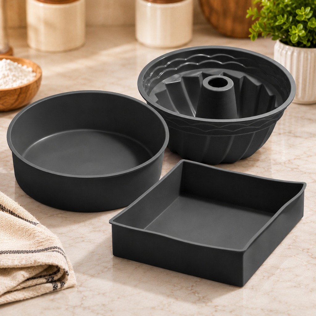 Kit 3 Formas de Silicone para Air Fryer Forno Freezer MIcroondas Assadeira ideal Bolo Pães e Doces