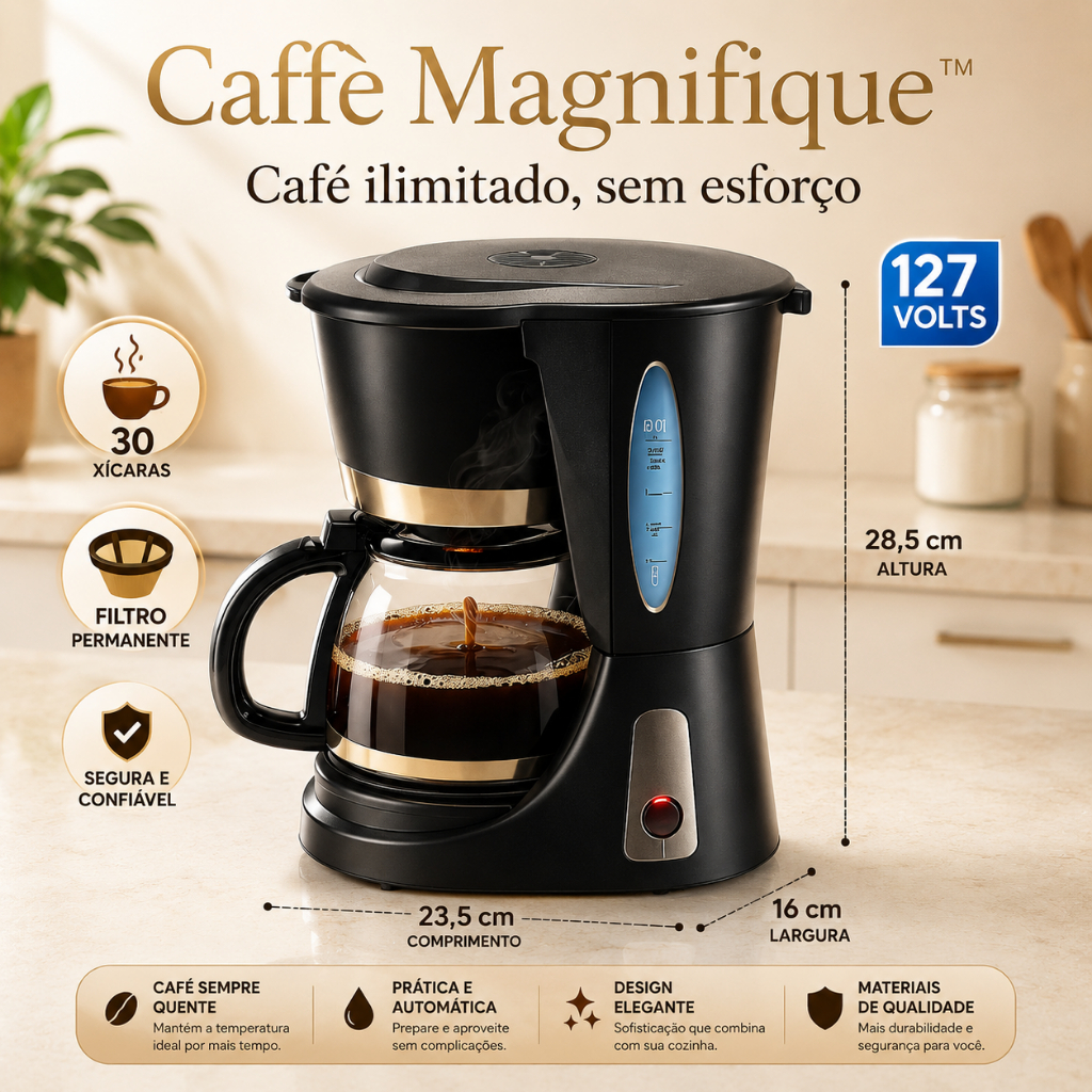 Cafeteira Elétrica 30 Xícara 127V Grande Capacidade Café Rápido Filtro Permanente escritório empresa