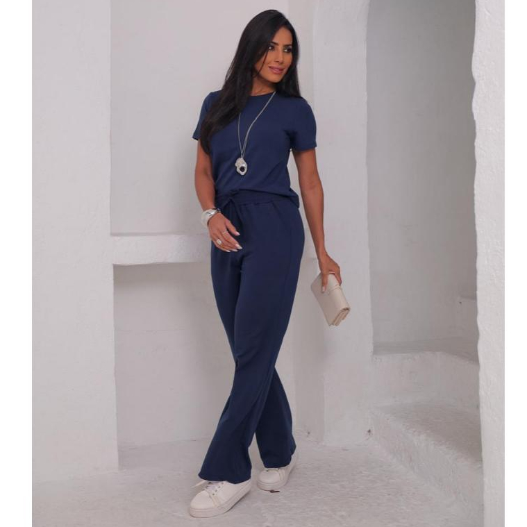 Conjunto Moletinho Básico Confortável Inverno Frio Feminino