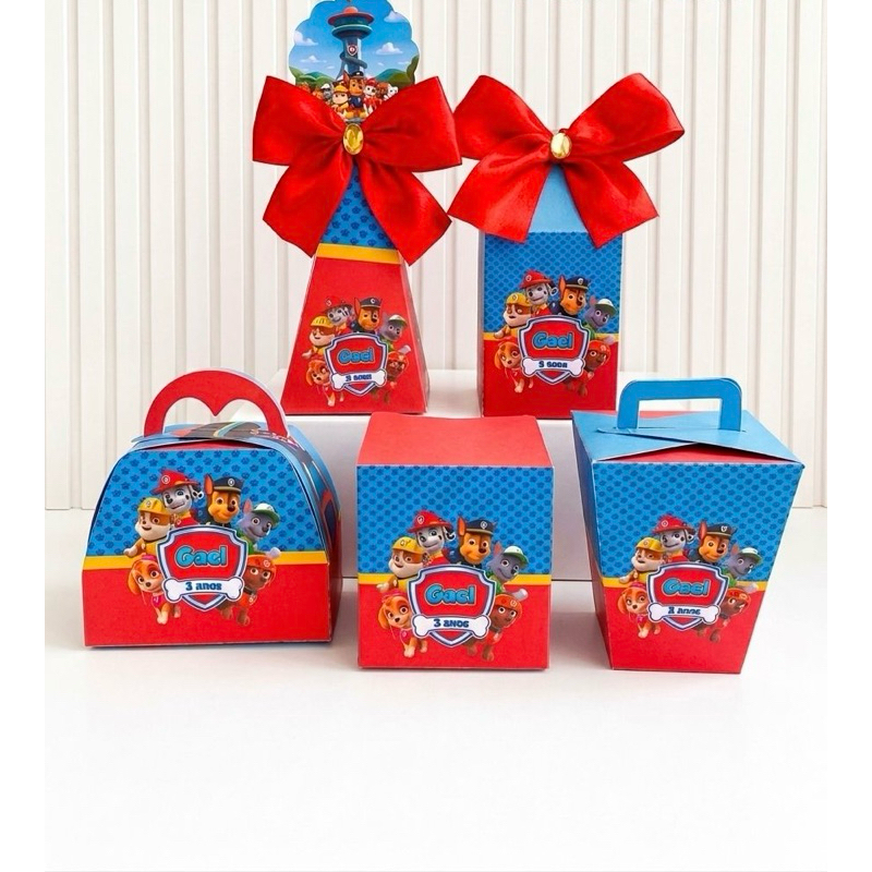 Kit Caixas Personalizadas Patrulha Canina- Lembrancinha Festa Aniversário Infantil - Qualquer Tema