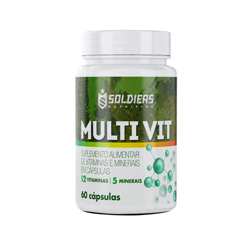 Imagem Multivitamínico 60 Caps 5 Minerais 12 Vitaminas Soldiers Nutrition Completo Saúde Imunidade Energia